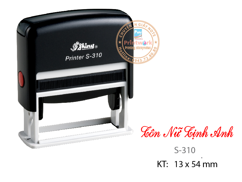 Dấu liền mực S-310, KT: 13 x 54 mm